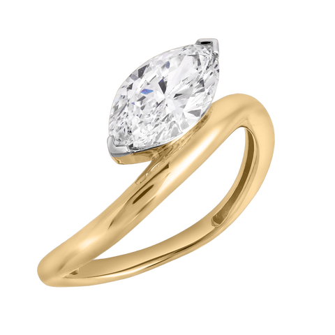 Lana 14K Gold 1.5 Ct Marquise Lab Grown Diamond Engagement Ring