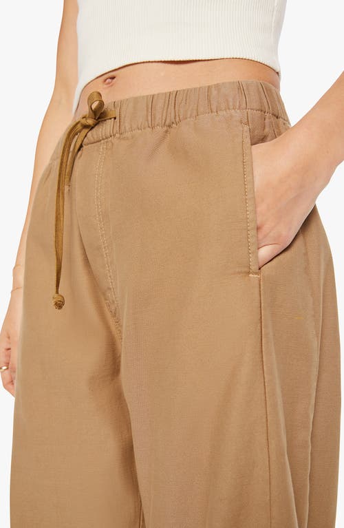 Mother The Drawn Half Pipe Cotton Drawstring Pants In Brown