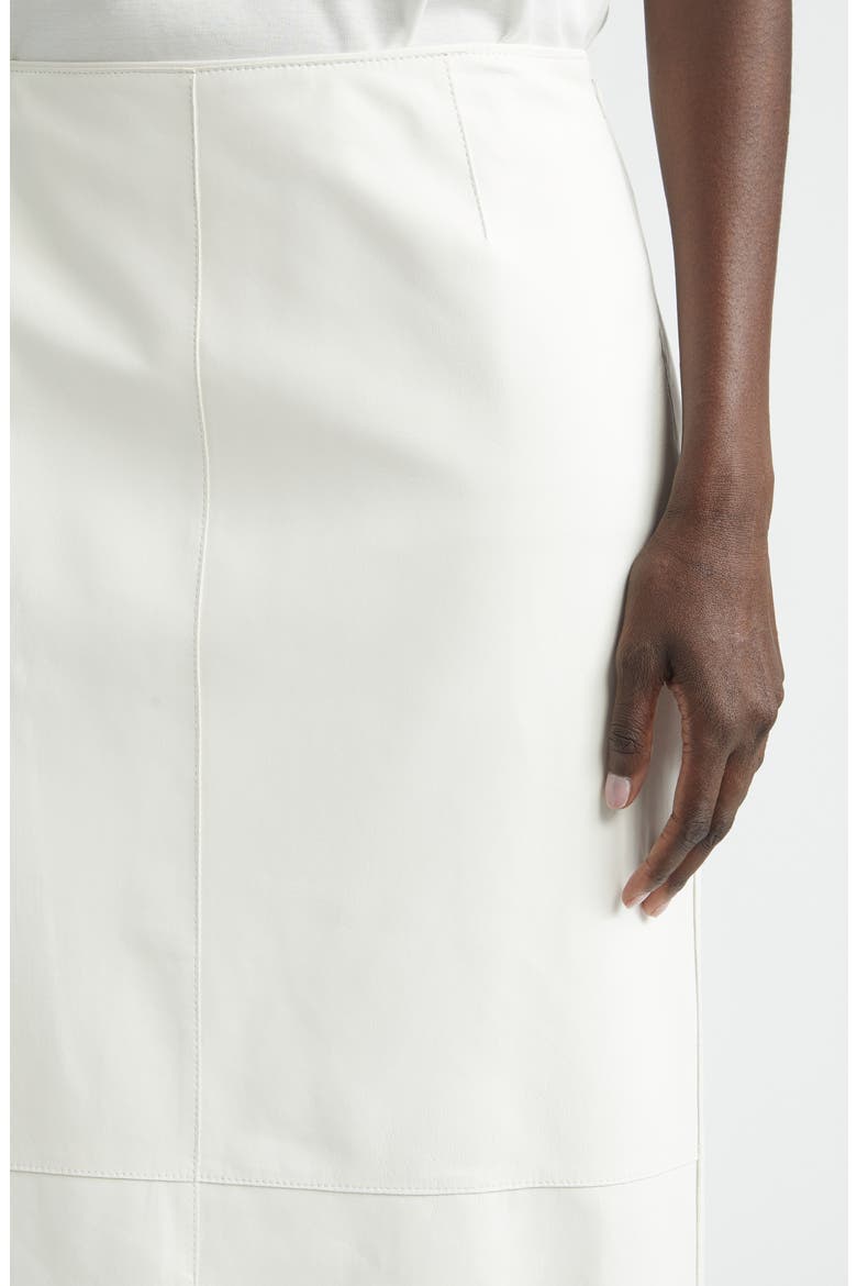 Glove Leather Midi Pencil Skirt, Alternate, color, WHITE