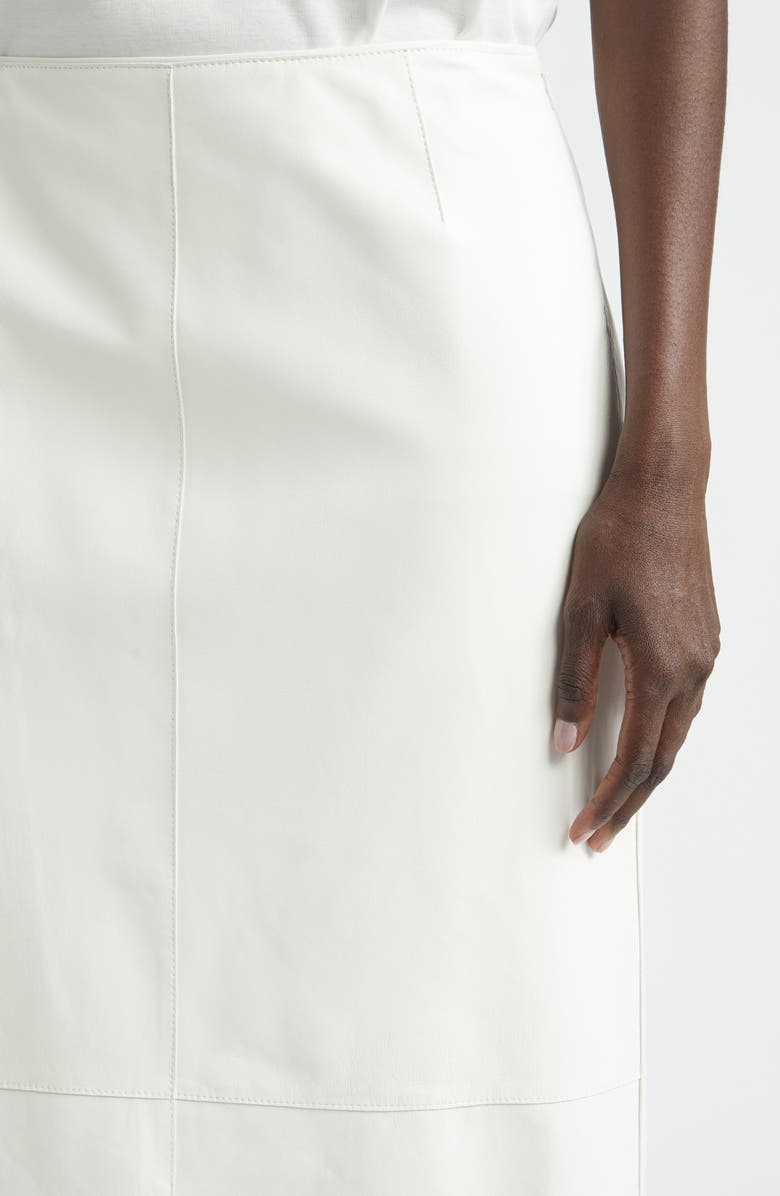 Lafayette 148 New York Glove Leather Midi Pencil Skirt, Alternate, color, White