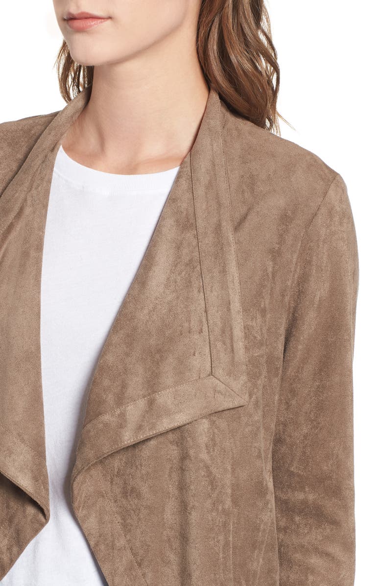 BB Dakota by Steve Madden BB Dakota Nanette Faux Suede Drape Front Jacket, Alternate, color, 