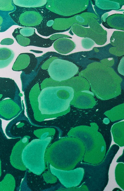 Jonathan Adler Marbleized Silk Pillow In Green