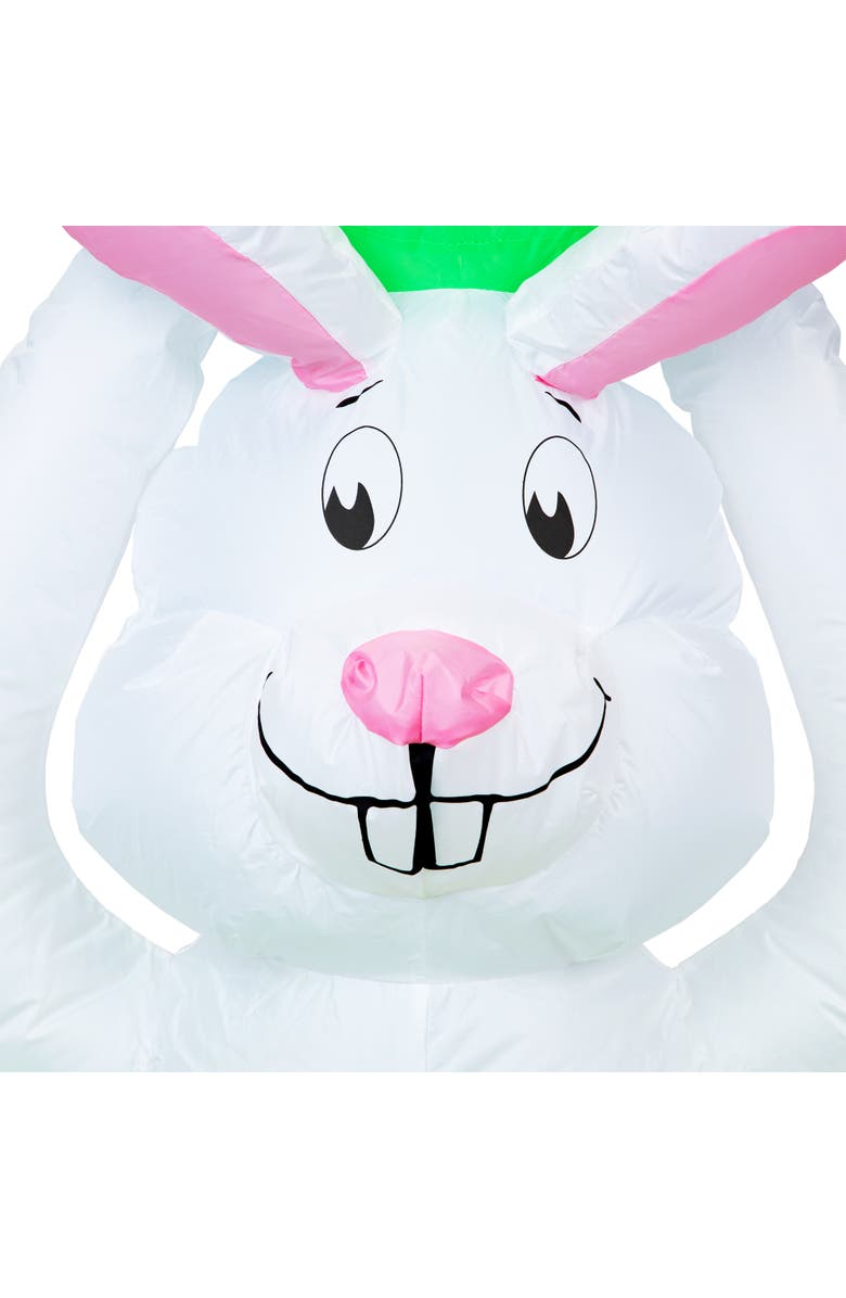 Northlight Lighted and Animated Inflatable Easter Bunny Basket Outdoor Decoration - 5.5' -, Alternate, color, Green