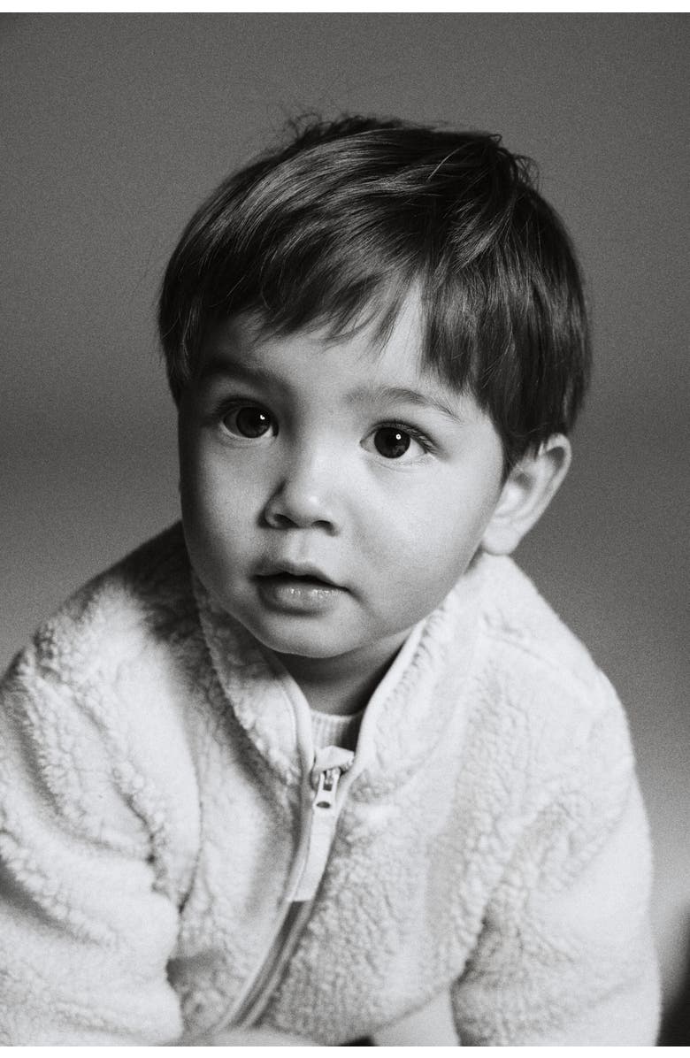 H&M Teddy fleece jacket, Alternate, color, Light Beige