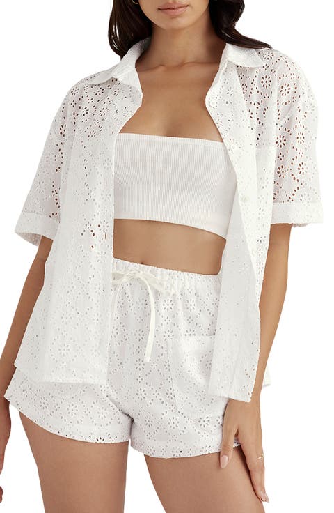 Carrie Broderie Anglaise Cotton Top