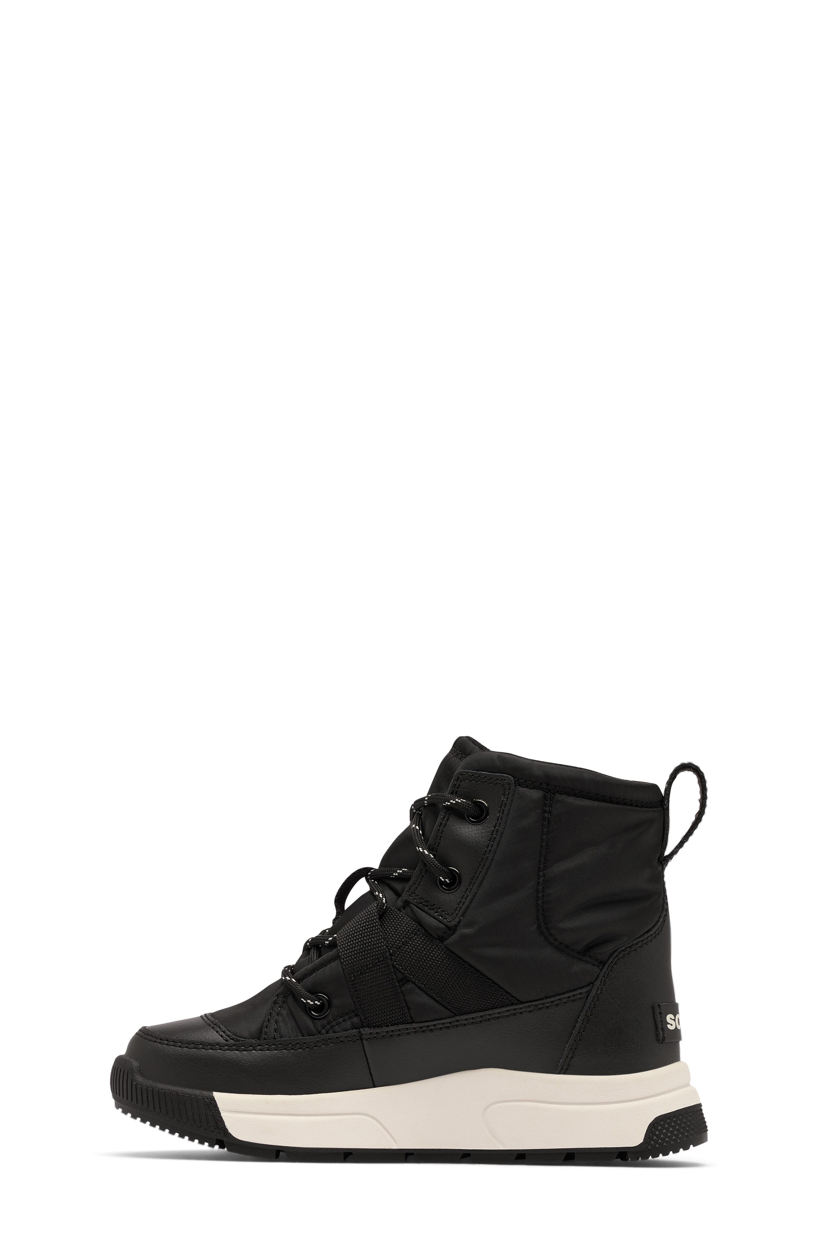 SOREL Kids' Whitney III Waterproof Mid Boot, Alternate, color, Black/ Sea Salt