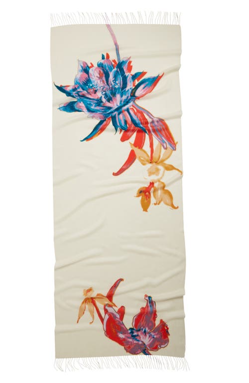 Nordstrom Printed Wool & Cashmere Tissue Wrap In Ivory Trailing Floral