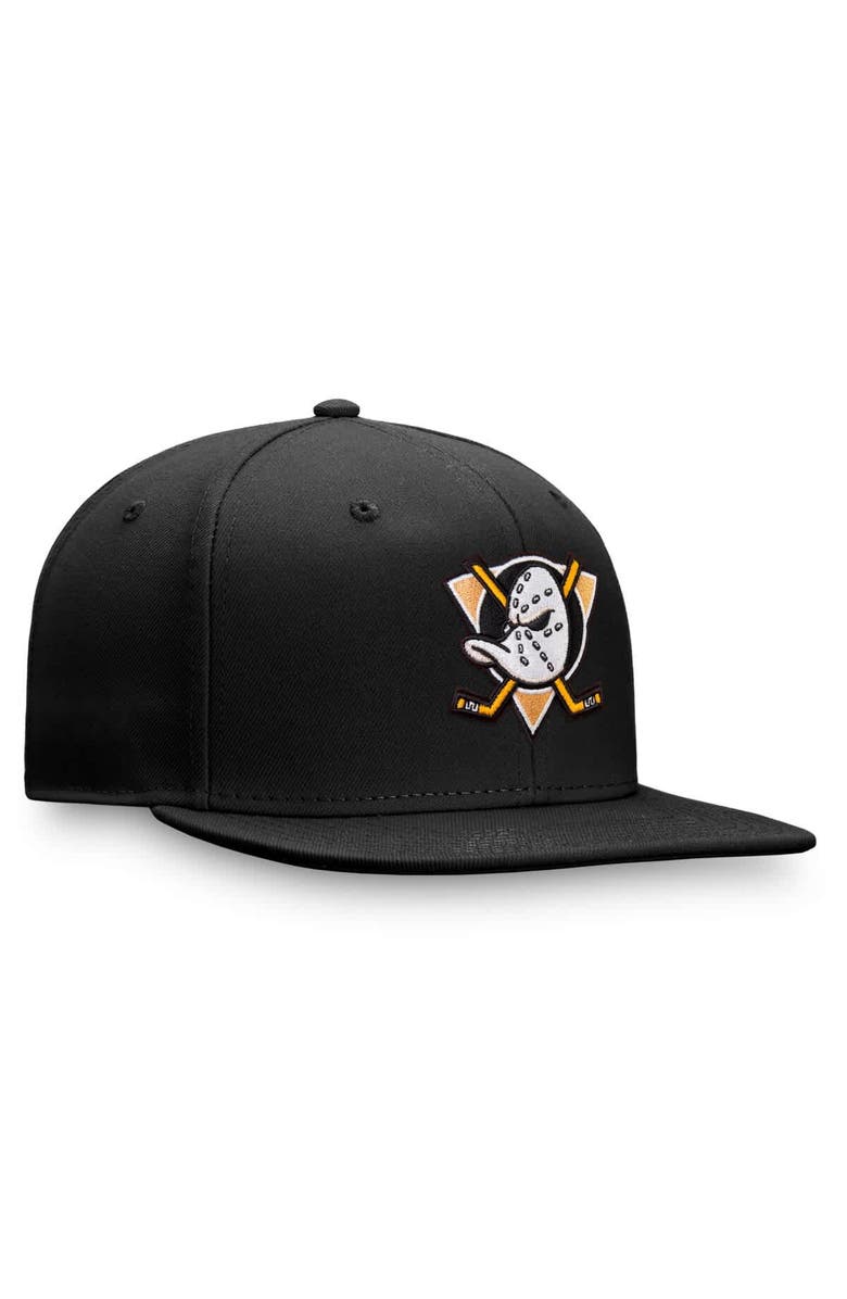 FANATICS Men's Fanatics Black Anaheim Ducks Team Logo Fitted Hat, Alternate, color, 