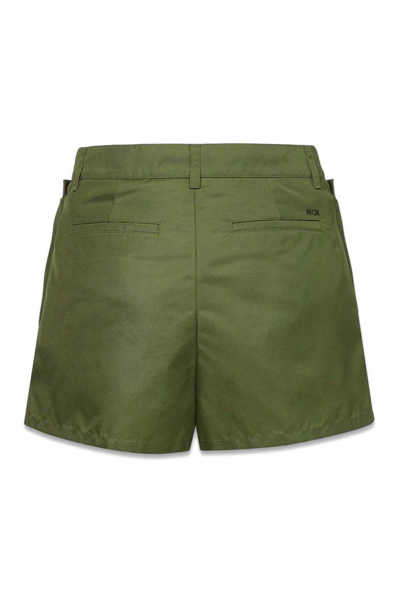 Skirt-Layered Shorts in ECONYL® and Monogram Print Leather, Alternate, color, Green