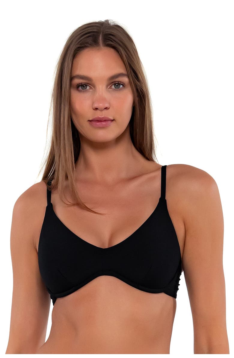 Sunsets Brooke U-Wire Bikini Swimsuit Top, Alternate, color, Black