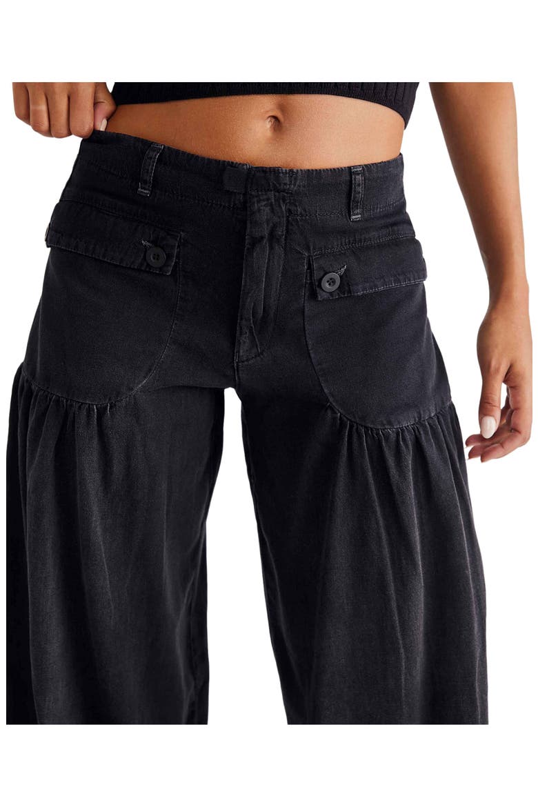 Lotus Drawstring Wide Leg Jeans, Alternate, color, SMOKE SHOW