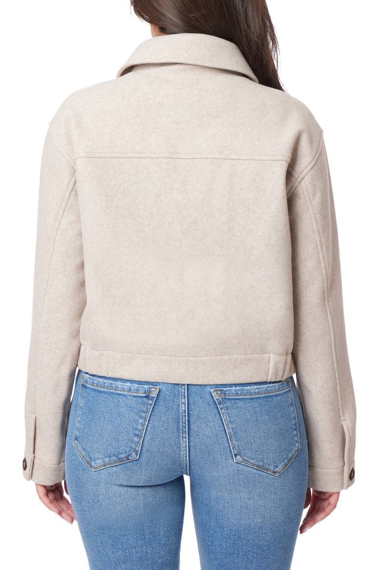 Boxy Crop Shirt Jacket, Alternate, color, HEATHERED ALMOND