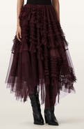 AllSaints Jen Asymmetric Hem Tulle Skirt