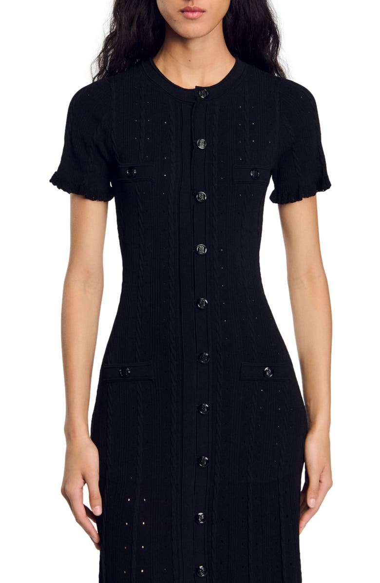 SANDRO Knit maxi dress, Alternate, color, 