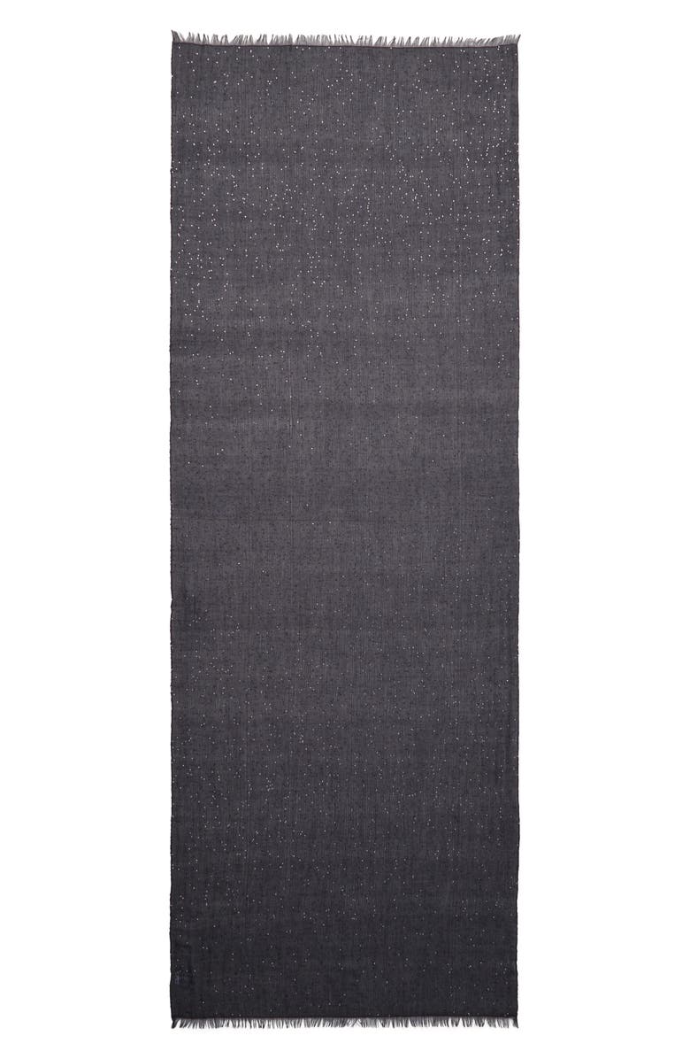 Brunello Cucinelli Sequin Linen & Silk Scarf, Main, color,