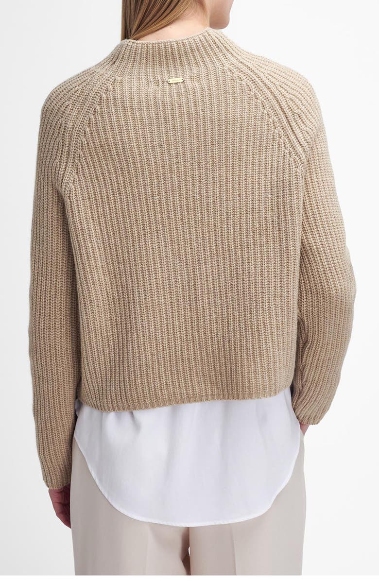Barbour Rhonda Funnel Neck Wool Blend Sweater, Alternate, color, Honey Yellow
