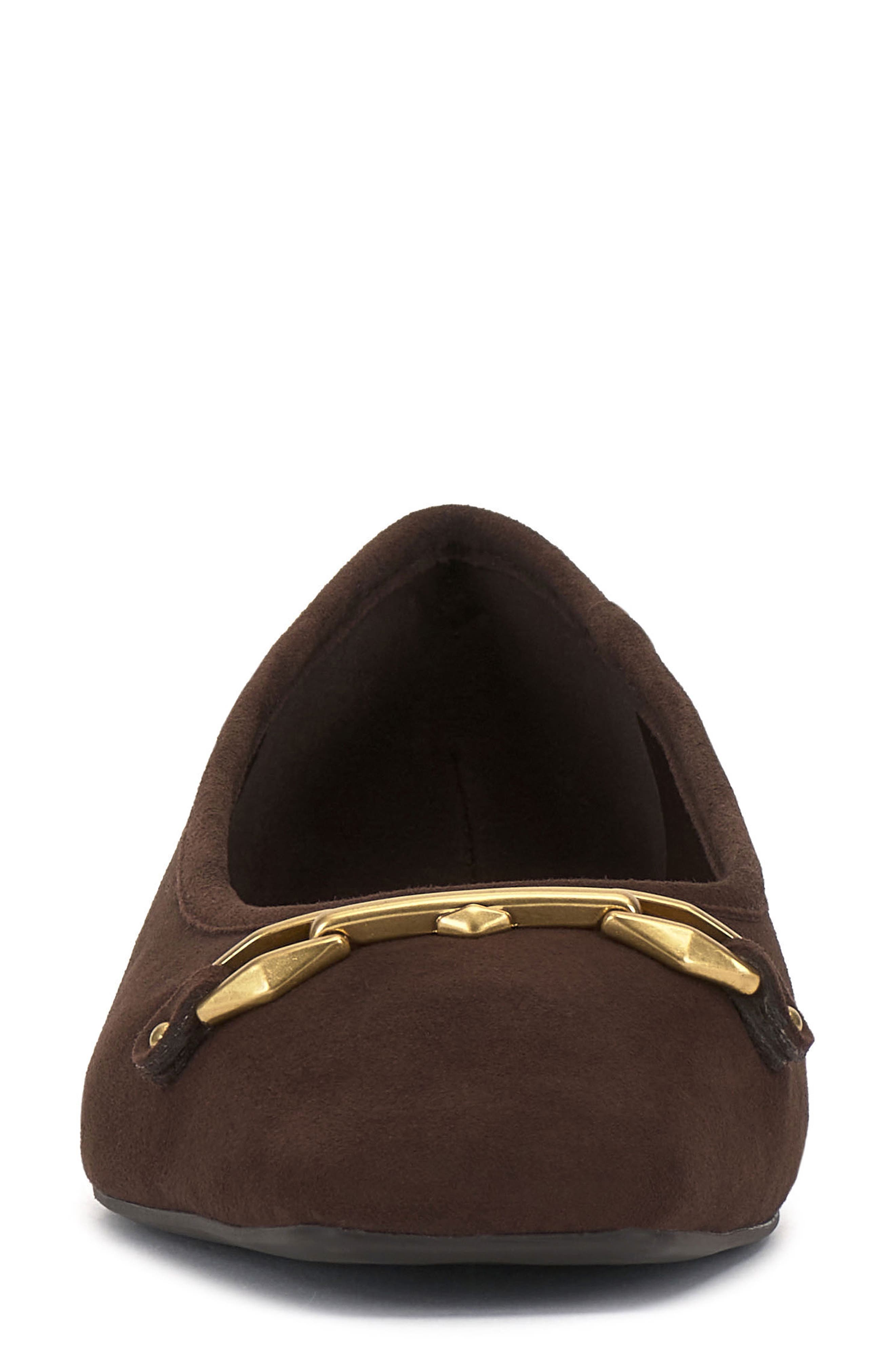 Vince Camuto Virna Square Toe Flat, Alternate, color, Brownie