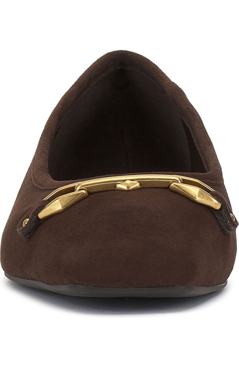 Vince Camuto Virna Square Toe Flat, Alternate, color, Brownie