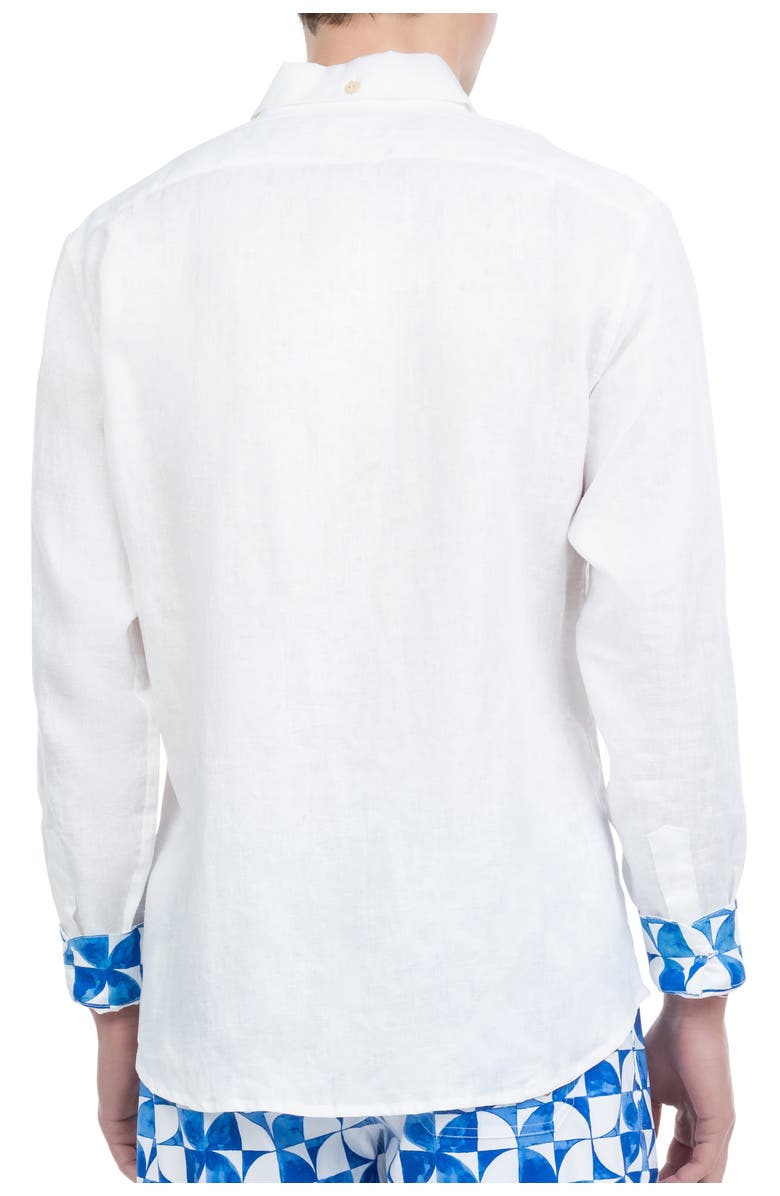 Kenny Flowers The Greece - Long Sleeve Linen Shirt, Main, color, White