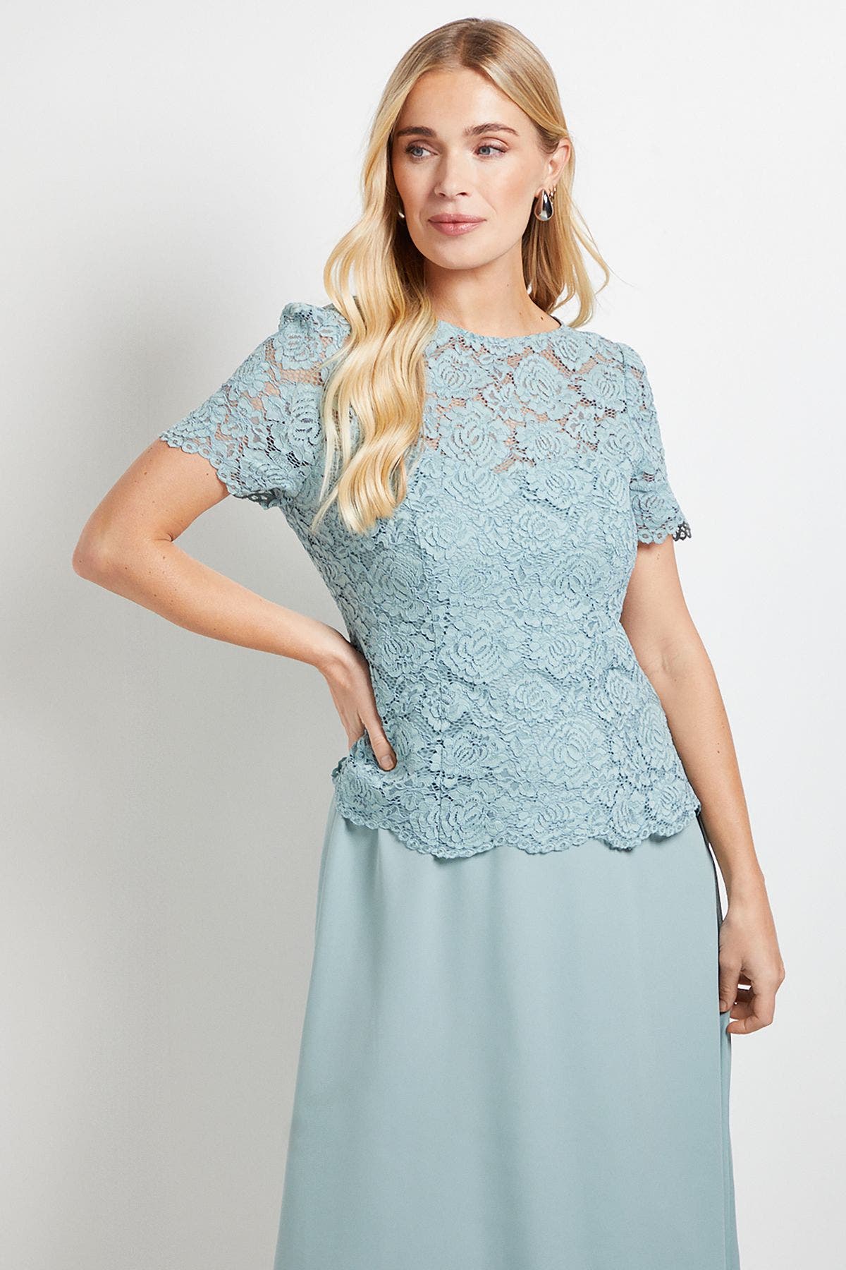 Petite Lace Overlay Midi Dress - image 2