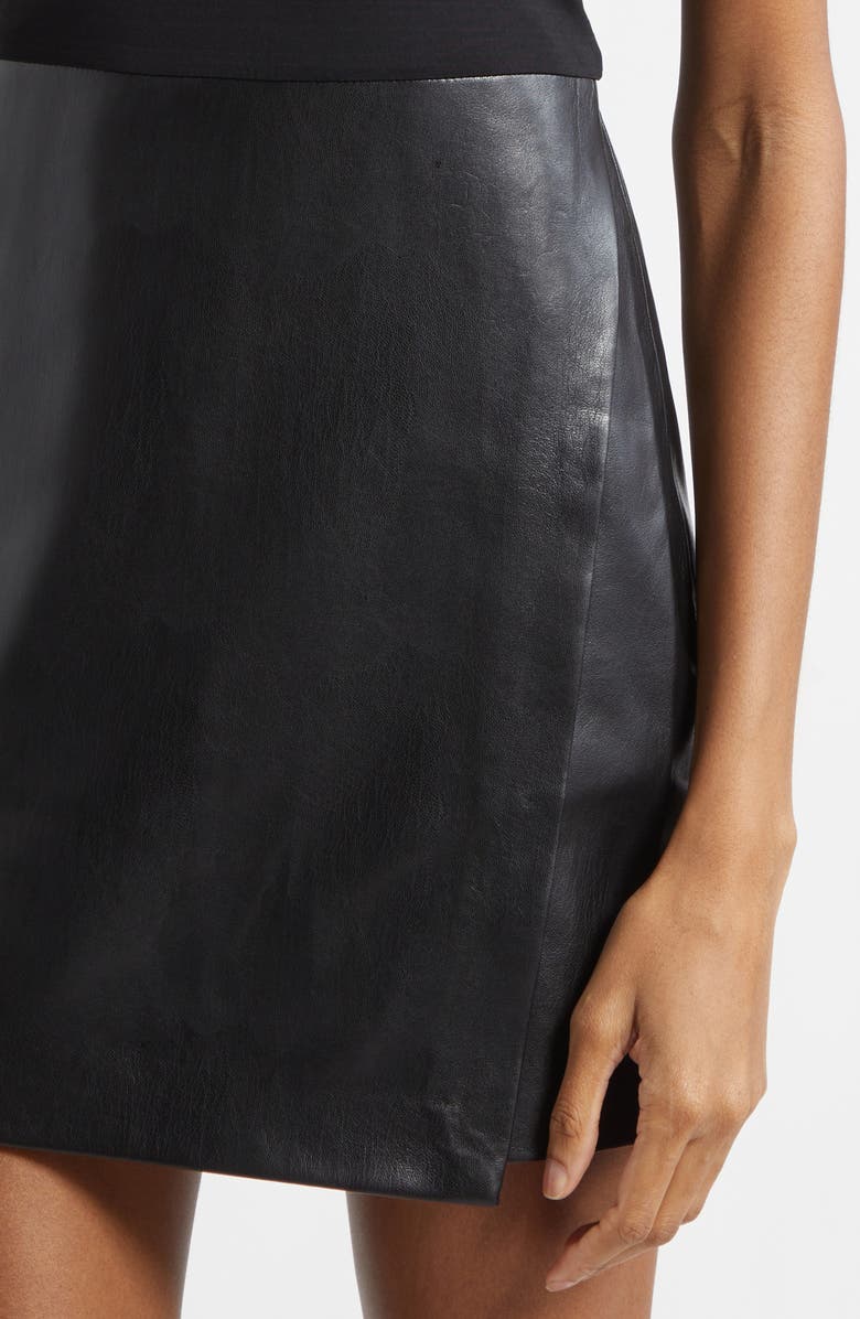 Alice + Olivia Sabine Mixed Media Minidress, Alternate, color, Black