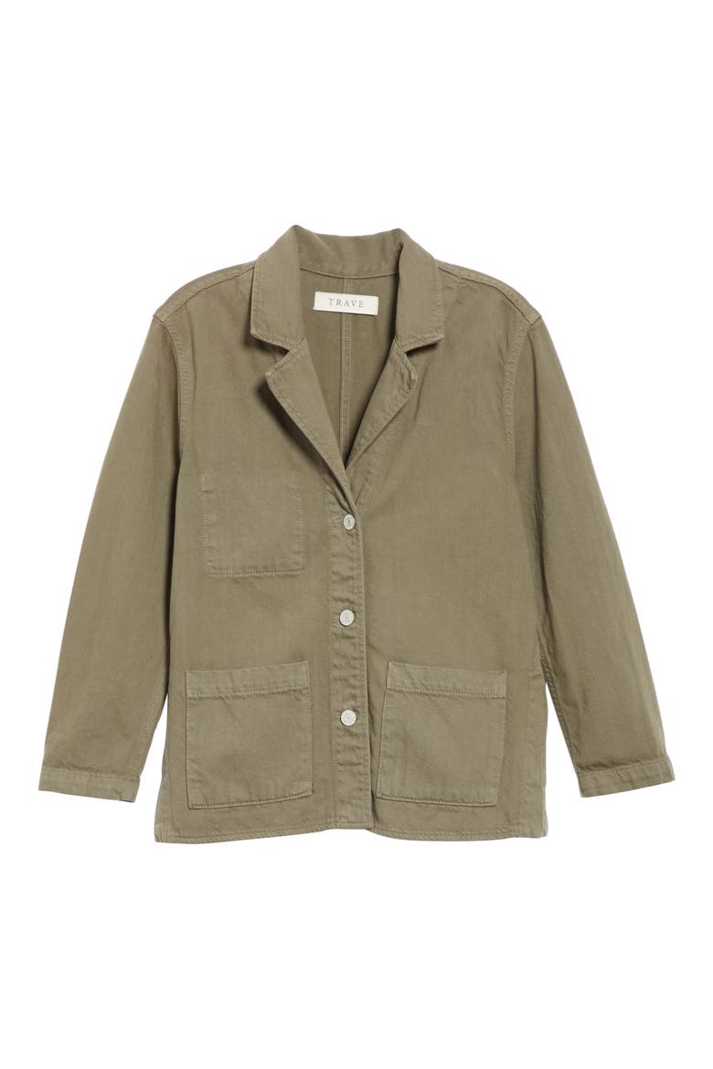 Ingrid Relaxed Denim Chore Jacket, Alternate, color, GREEN TAMBOURINE
