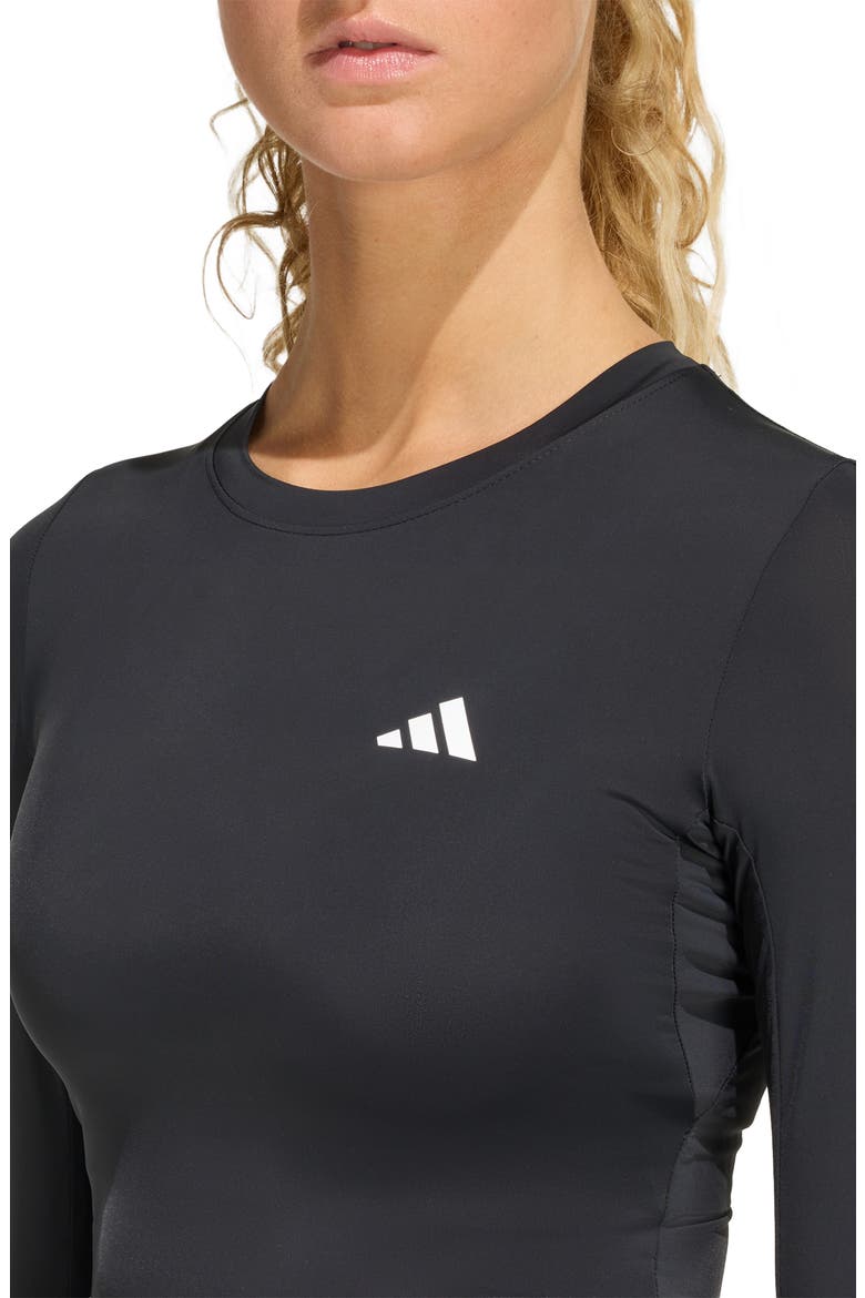Power Essentials Workout Contour Long Sleeve Top, Alternate, color, BLACK