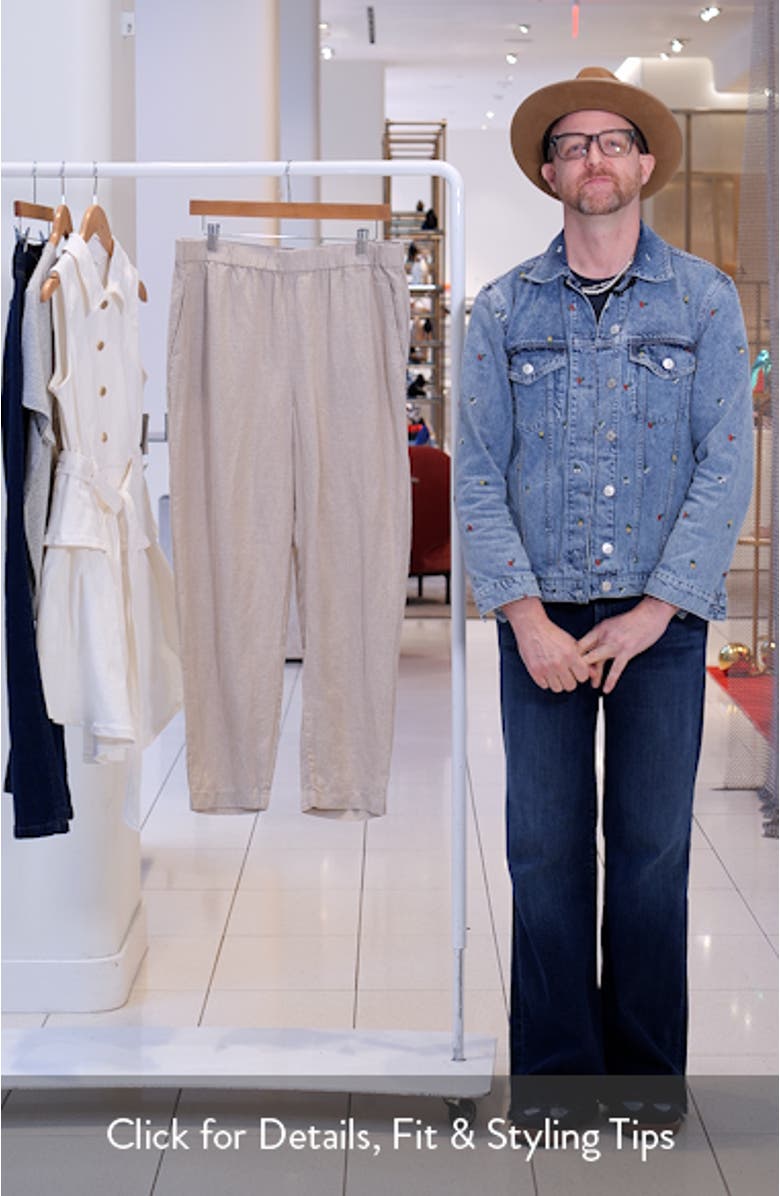 Wide Leg Organic Linen Ankle Pants, sales video thumbnail