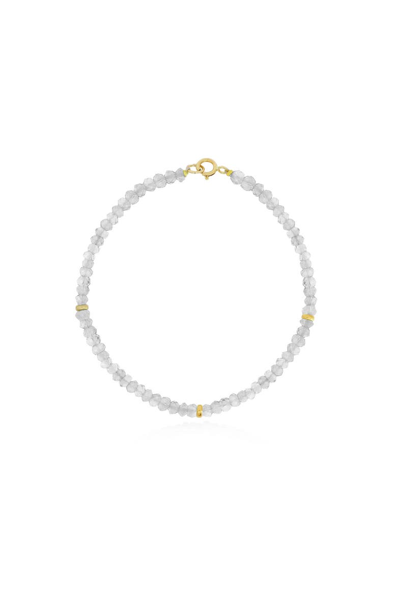 White Topaz Bead Bracelet, Main, color, White Topaz