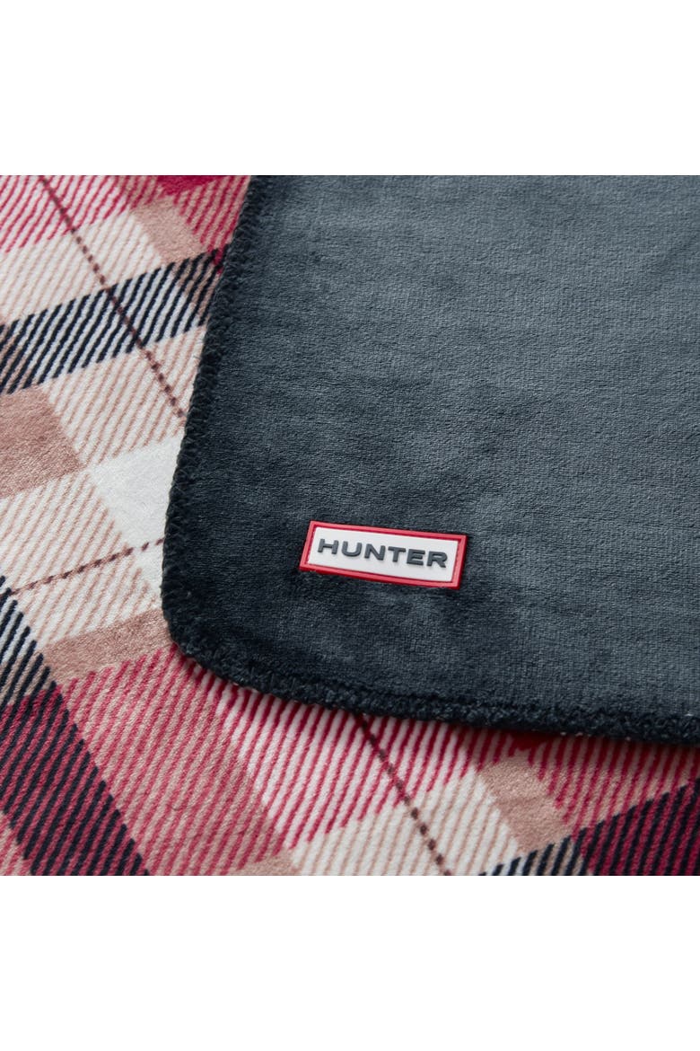 Reversible Plush Throw Blankets, Alternate, color, Weston Garnet Plaid