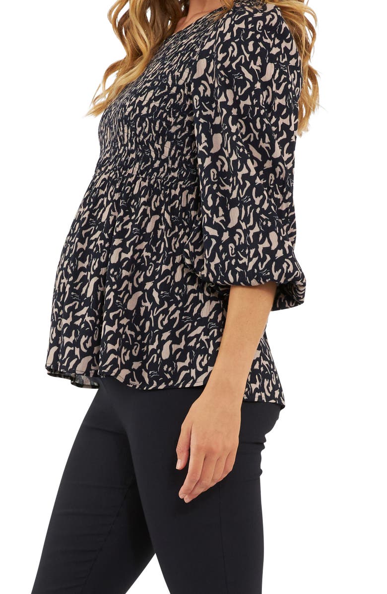 Ripe Maternity Izzie Shirred Maternity Top, Alternate, color,