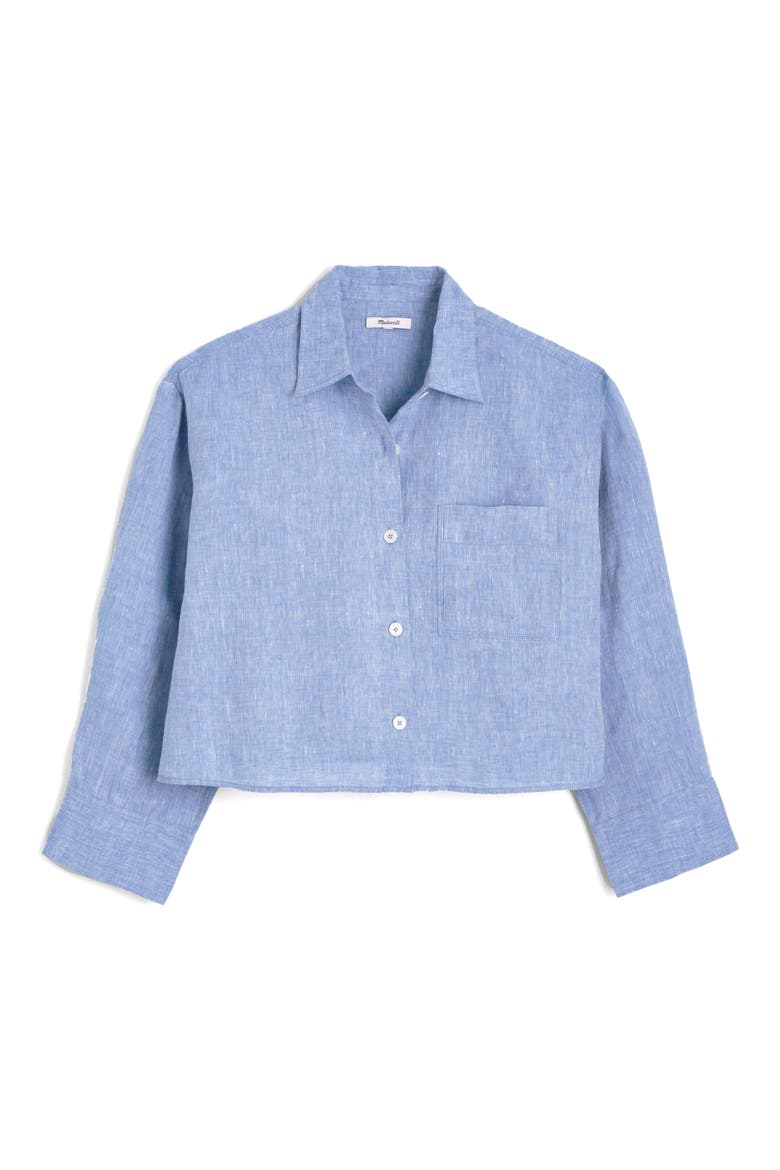 Alice Curved Yoke Shirt, Alternate, color, SUNFADED BLUE