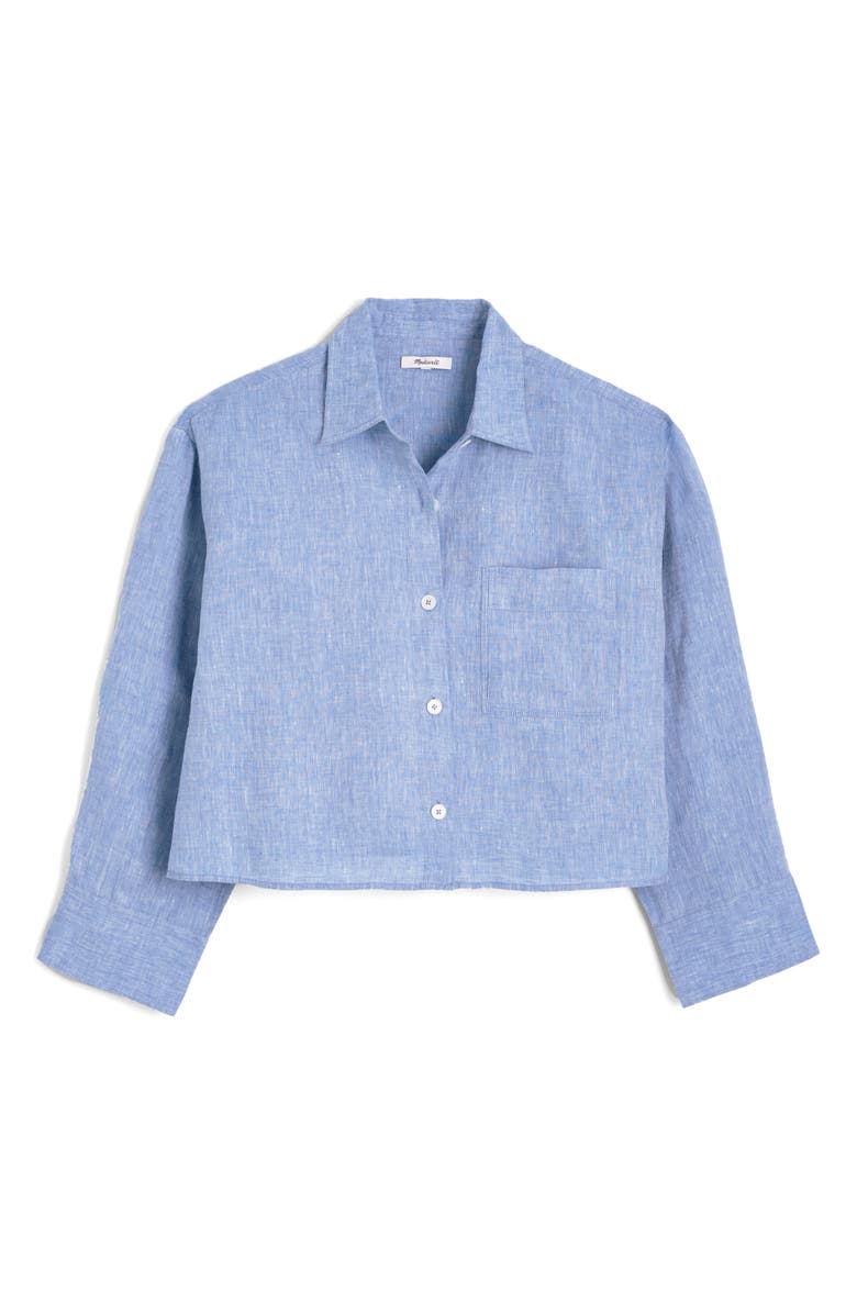 Madewell Alice Curved Yoke Shirt, Alternate, color, Sunfaded Blue