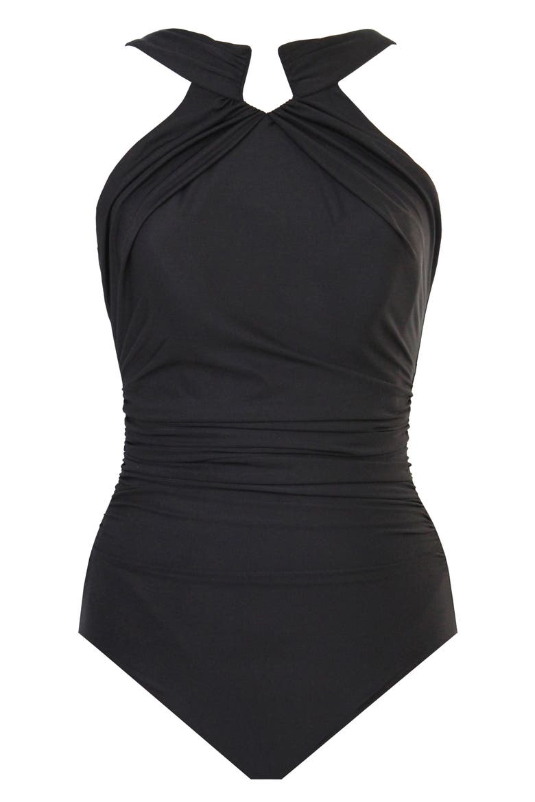 Rock Solid Aphrodite One-Piece Swimsuit, Alternate, color, BLACK