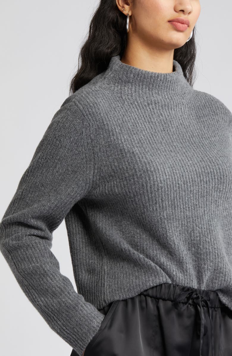 Open Edit Rib Funnel Neck Sweater, Alternate, color, 