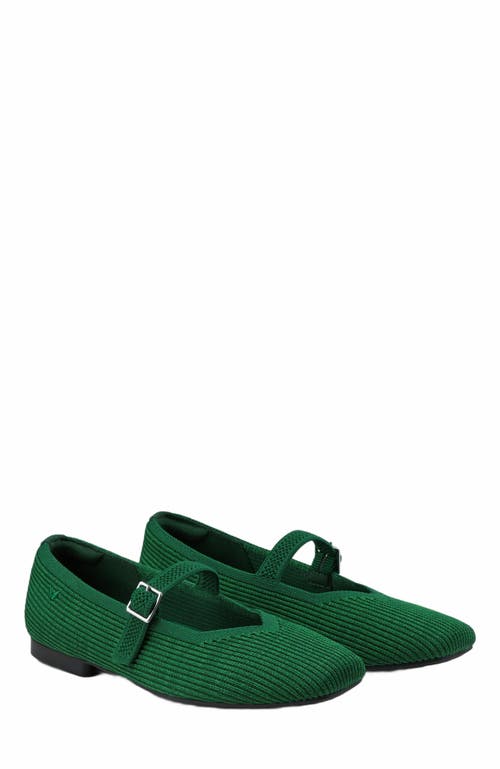 Vivaia Margot Mary-jane Square-toe Ballet Flats In Green