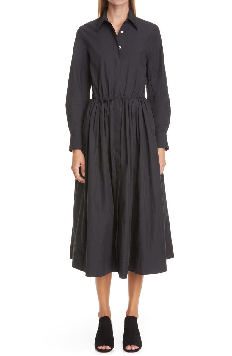 CO Long Sleeve Cotton Blend Shirtdress, Main, color,