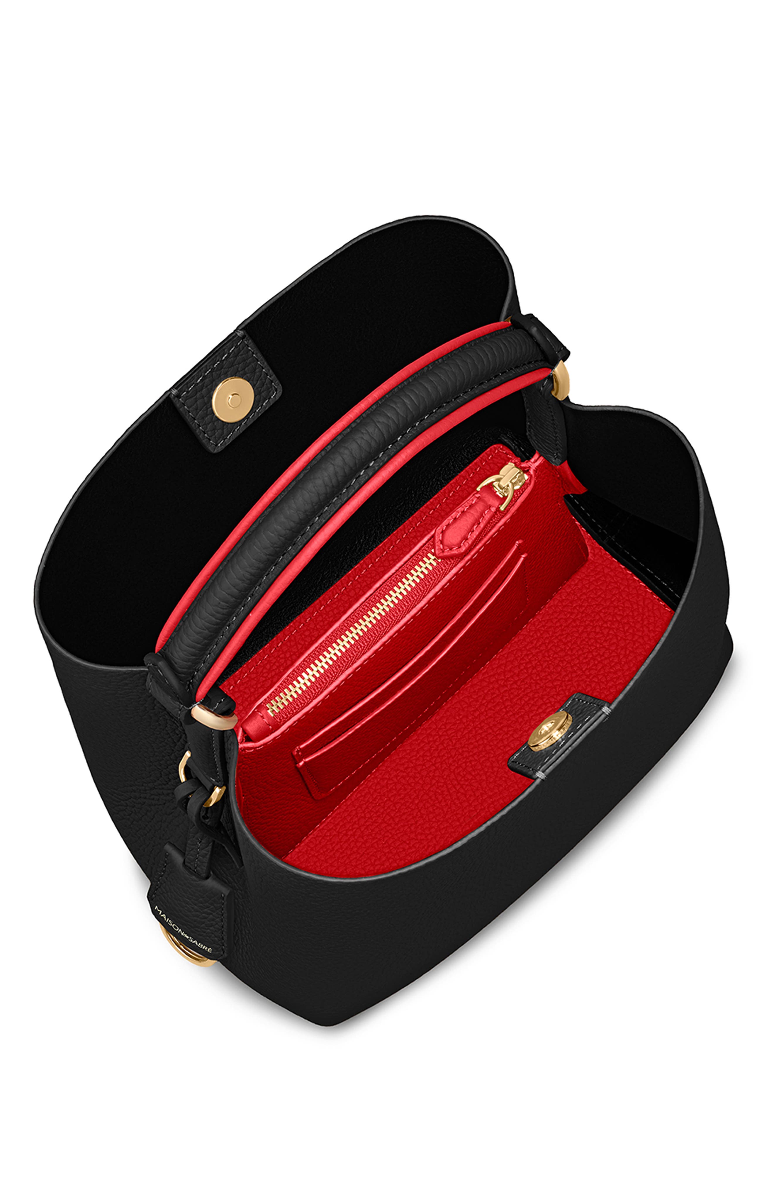 MAISON de SABRÉ The Mini Bucket Bag, Alternate, color, Rouge Noir