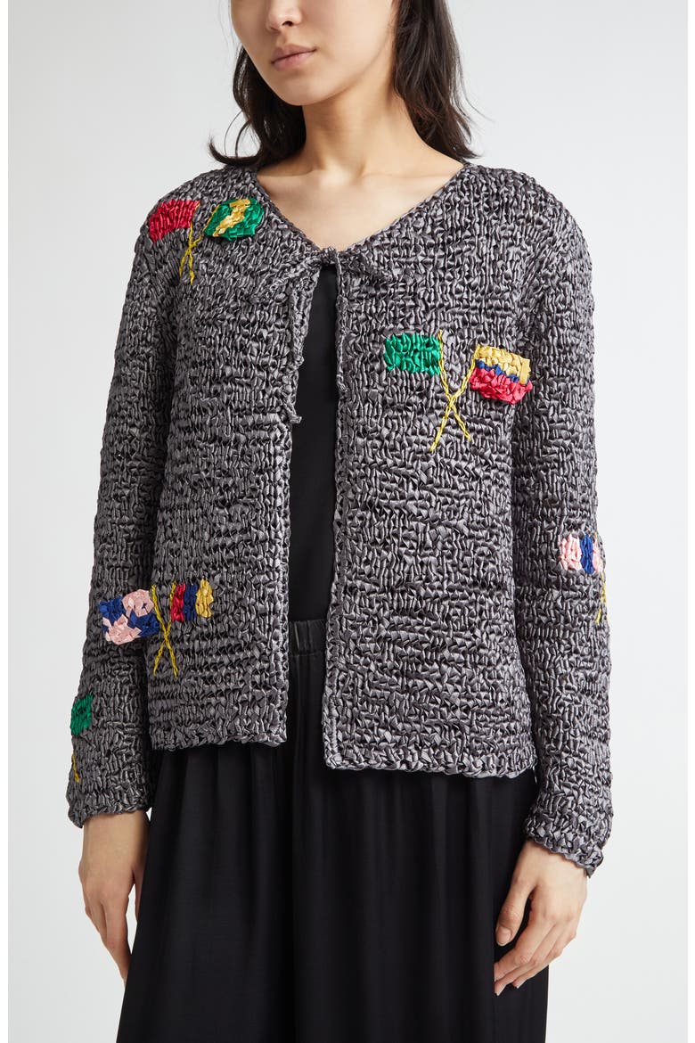 Promenade Crochet Cardigan, Alternate, color, GREY MULTI