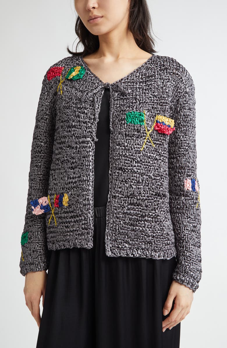Bode Promenade Crochet Cardigan, Alternate, color, Grey Multi