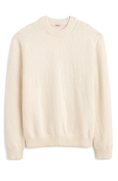 Madewell Textured Cotton Crewneck Sweater In Neutral