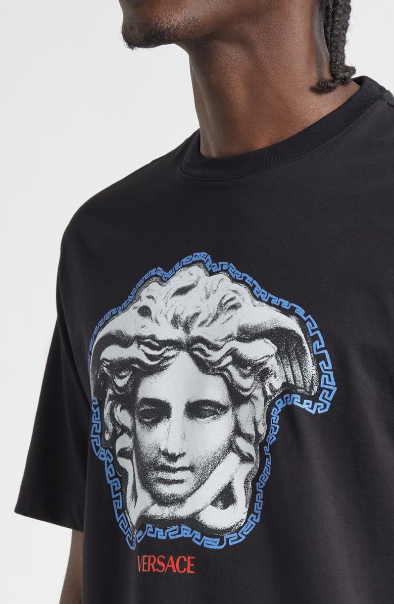 Versace La Greca Medusa Cotton Jersey Graphic T-Shirt, Alternate, color, Black