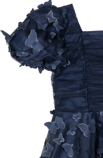Kids' 3D Butterfly Mesh Dress