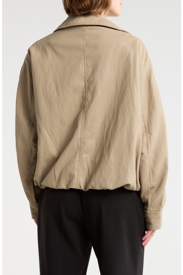 Faux Leather Bomber Jacket, Alternate, color, BEIGE