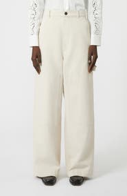 Weekend Max Mara Caronte Wide Leg Cotton Twill Carpenter Pants