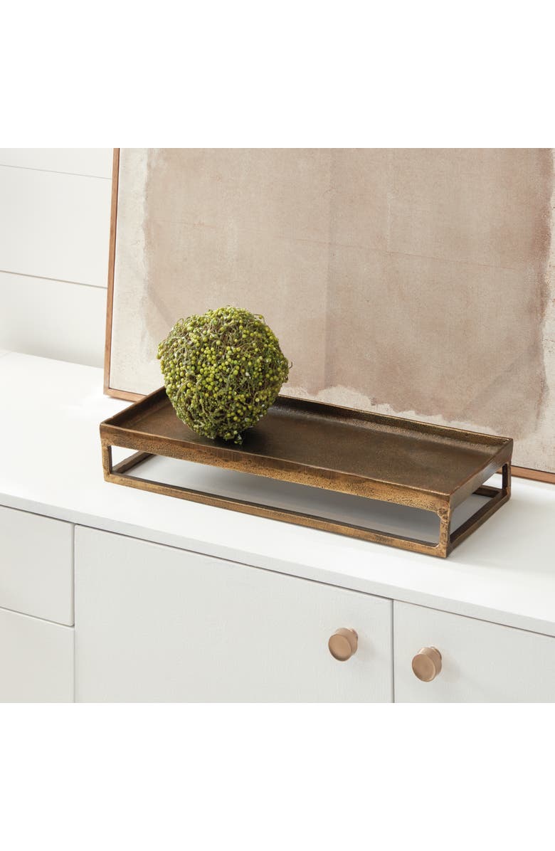 Napa Home & Garden Cabot Raised Rectangular Tray, Alternate, color, Gold