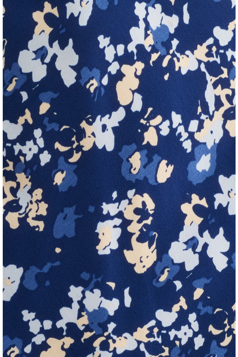 Zariah Floral Puff Sleeve Midi Dress, Alternate, color, NAVY FLORA