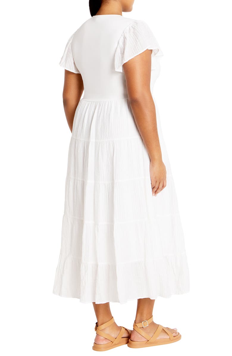 City Chic Marli Mixed Media Midi Dress, Alternate, color, 