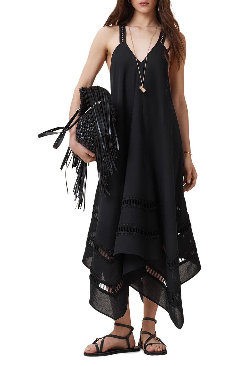 Lil Handkerchief Hem Cotton Dress, Alternate, color, BLACK