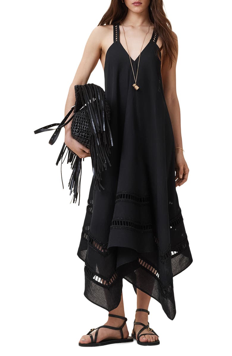 AllSaints Lil Handkerchief Hem Cotton Dress, Alternate, color,